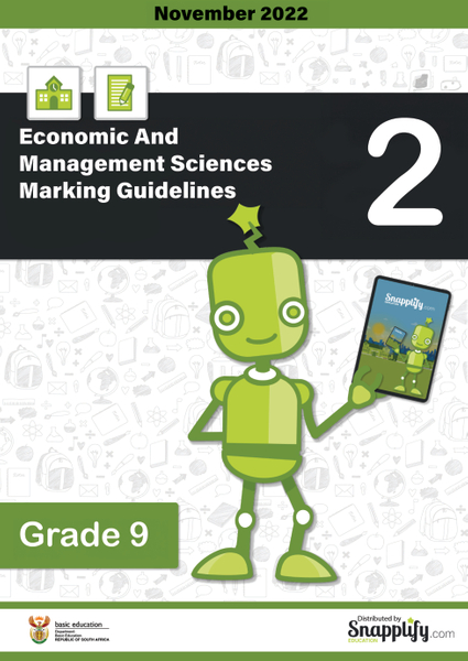 Economic And Management Sciences Paper 2 Grade 9 Marking Guidelines November 2022