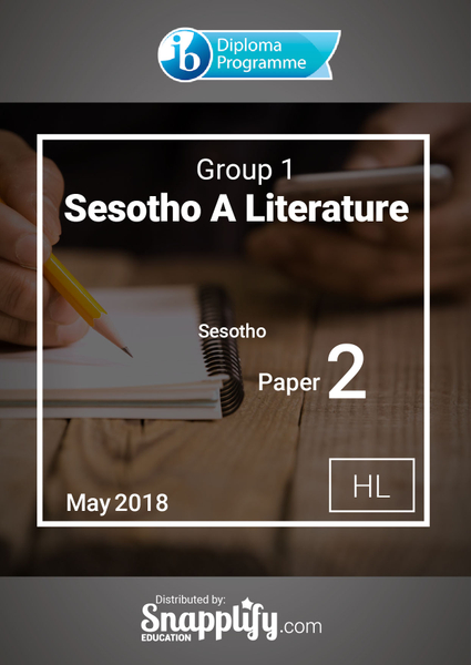 Group 1 - Sesotho A Literature paper 2 HL