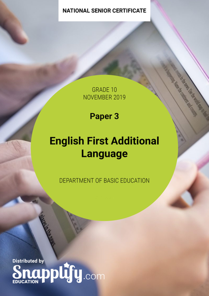 English First Additional Language Paper 3 Grade 10 November 2019