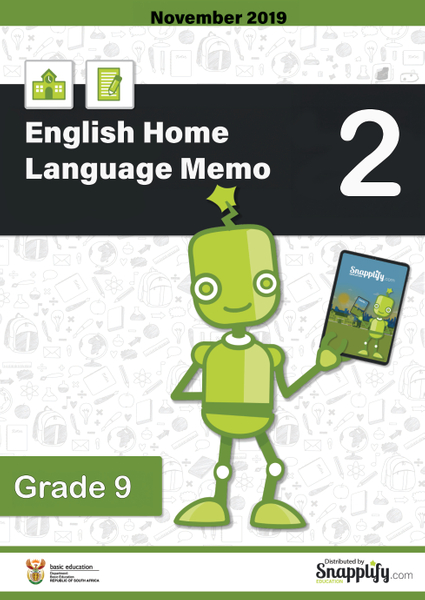 English Home Language Paper 2 Memo Grade 9 November 2019