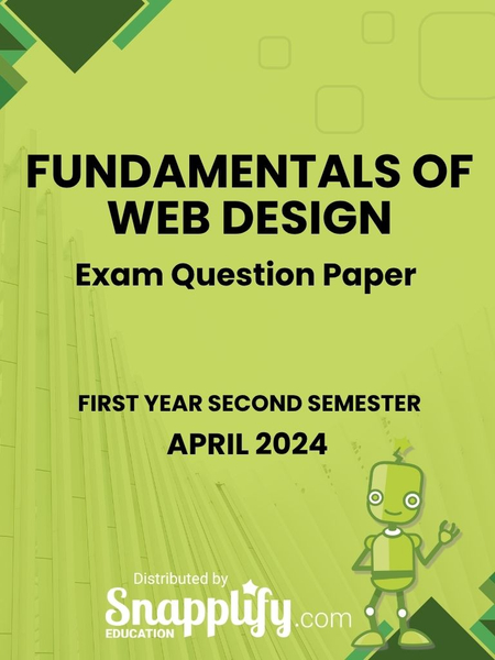 Fundamentals Of Web Design First Year April 2024