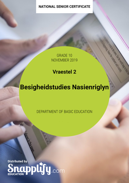 Besigheidstudies Vraestel 2 Nasienriglyn Grade 10 November 2019