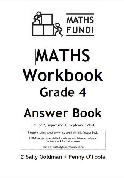 Maths Fundi Workbook Grade 4 Answer Book (2-year licence)