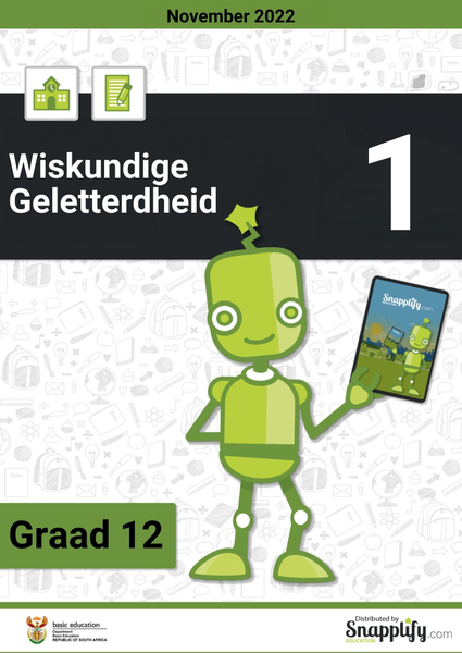 Wiskundige Geletterdheid Vraestel 1 Graad 12 November 2022