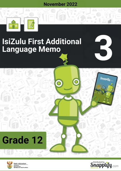 IsiZulu First Additional Language Paper 3 Memo Grade 12 November 2022