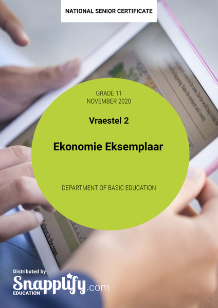 Ekonomie Vraestel 2 Eksemplaar Grade 11 November 2020