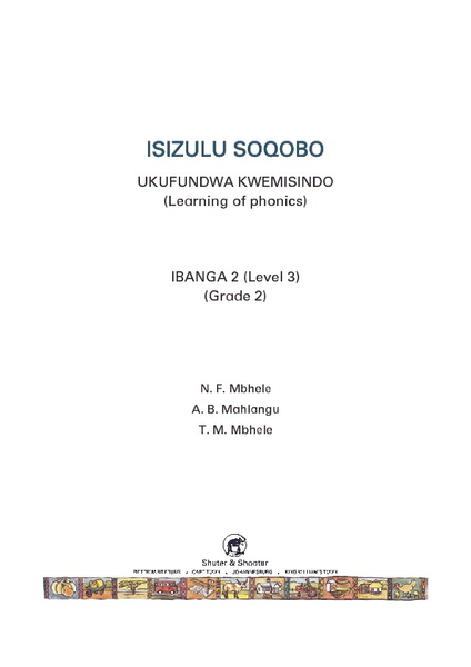 E ISIZULU SOQOBO (PHONIC PROG) GRADE 2 WORKBOOK 3