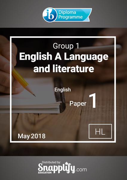Group 1 - English A Language and literature paper 1 HL