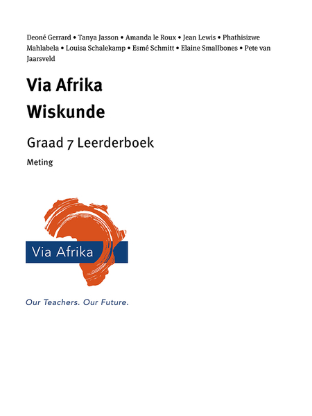 eBoek Enkel Onderwerp ePub vir tablette: Via Afrika Wiskunde Graad 7 Leerderboek: eBoek Enkel Onderwerp ePub vir tablette: Via Afrika Meting