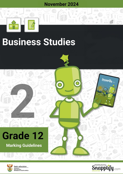 Business Studies P2 Grade 12 November 2024 Marking Guideline