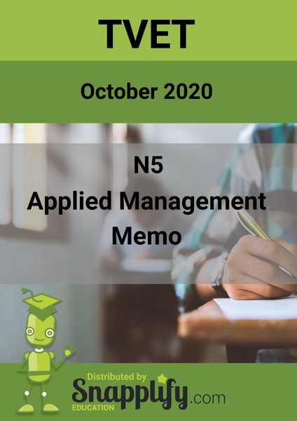 Applied Management N5 Memo October 2020