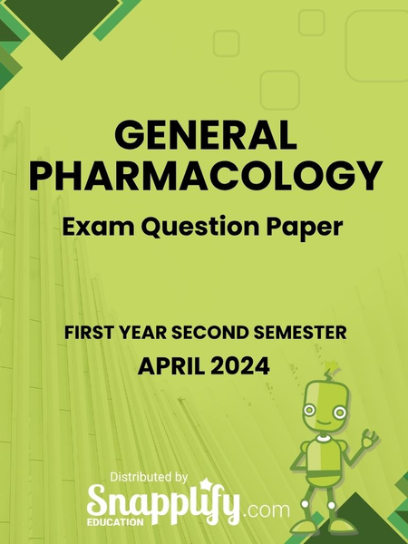 General Pharmacology First Year April 2024