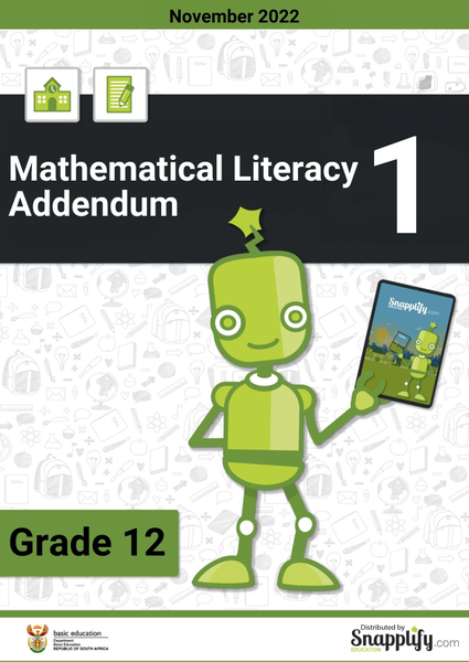 Mathematical Literacy Paper 1 Addendum Grade 12 November 2022