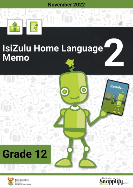 IsiZulu Home Language Paper 2 Memo Grade 12 November 2022