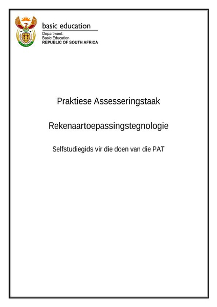 Study Guide: Computer Application Technology Afrikaans