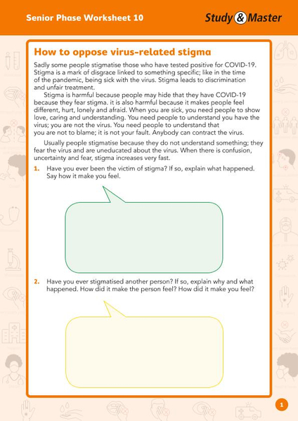 Study and Master Senior Phase Worksheet 10