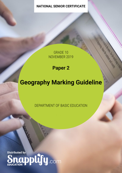 Geography Paper 2 Marking Guideline Grade 10 November 2019