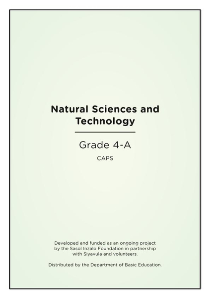 Natural Sciences and Technology Grade 4A CAPS