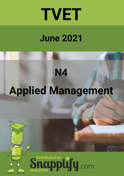 Applied Management N4 Question Paper June 2021