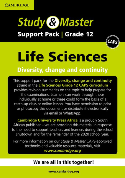 Study & Master Life Sciences Grade 12 Support Pack