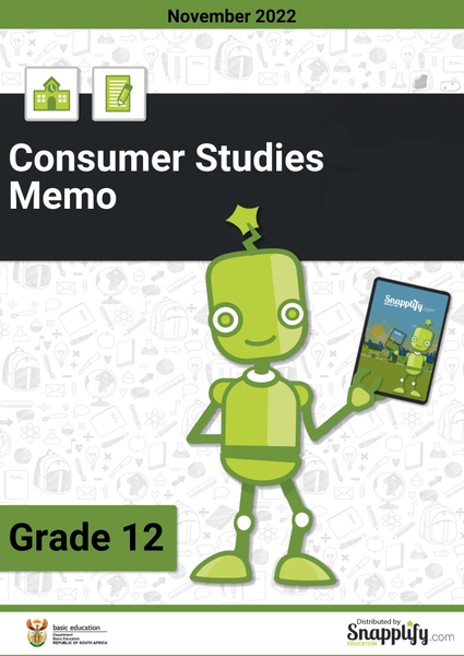 Consumer Studies Memo Grade 12 November 2022