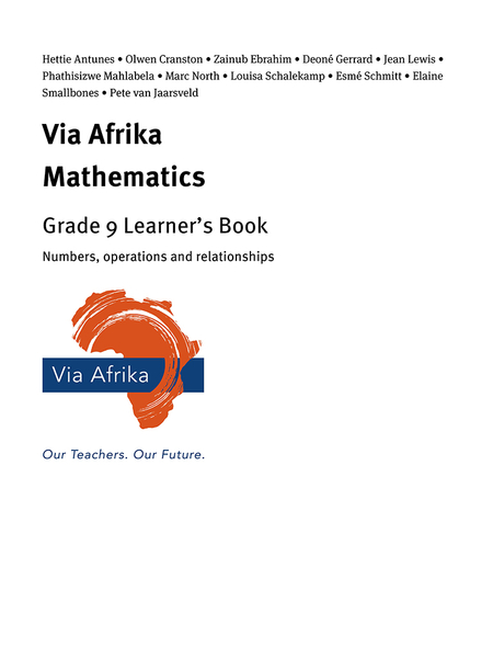 eBook Single topic ePub for Tablets: Via Afrika Mathematics Grade 9 Learner's Book: Numbers, operations and relationships