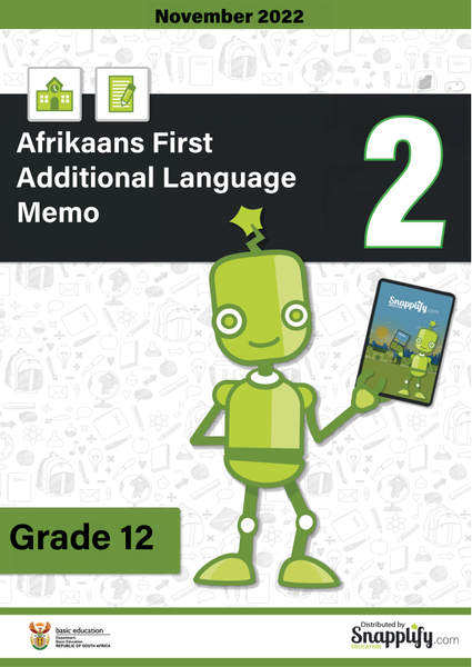 Afrikaans First Additional Language Paper 2 Memo Grade 12 November 2022