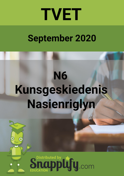 Kunsgeskiedenis N6 Nasienriglyn September 2020