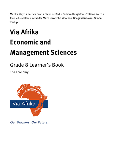 eBook Single topic ePub for Tablets: Via Afrika Economic and Management Sciences Grade 8: The economy
