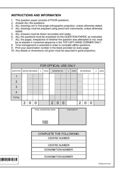 Engineering Graphics & Design Paper 1 Grade 12 May/June 2021
