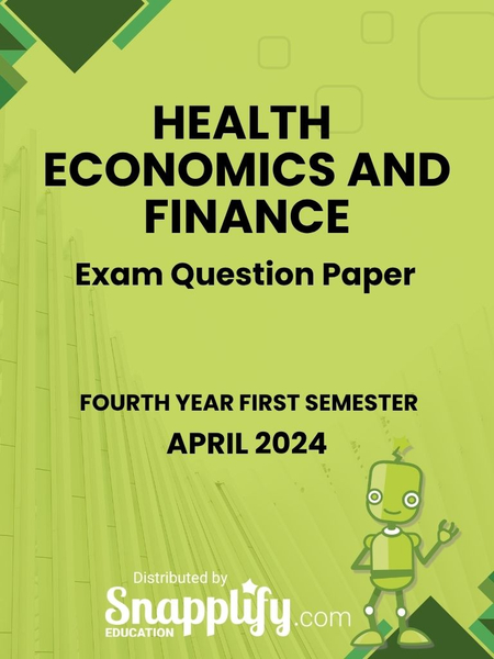 Health Economics And Finance Fourth Year April 2024