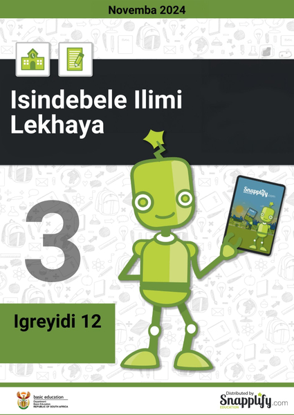 Isindebele Ilimi Lekhaya Iphepha Lesithathu Igreyidi 12 Novemba 2024