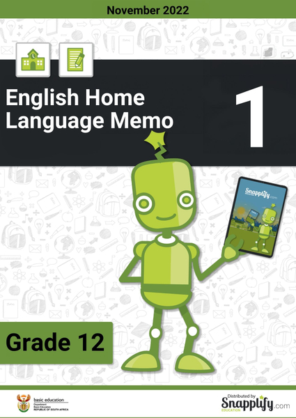 English Home Language Paper 1 Memo Grade 12 November 2022