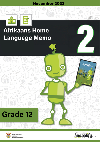 Afrikaans Home Language Paper 2 memo Grade 12 November 2022