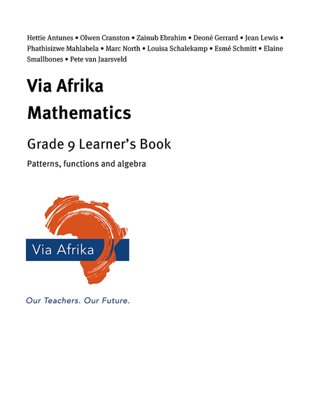 eBook Single topic ePub for Tablets: Via Afrika Mathematics Grade 9 Learner's Book: Patterns, functions and algebra