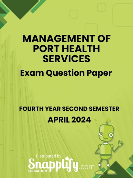Management Of Port Health Services Fourth Year April 2024