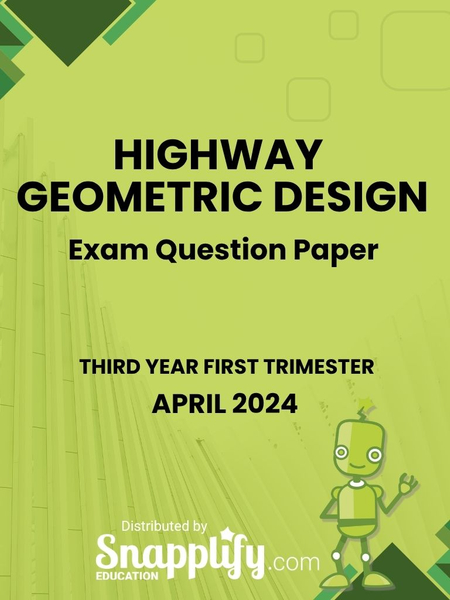 Highway Geometric Design Third Year April 2024