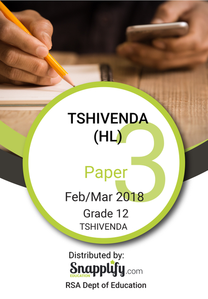 TSHIVENDA LUAMBO LWA HAYANI BAMMBIRI ·A VHURARU  Exam Pack - Feb/March 2018