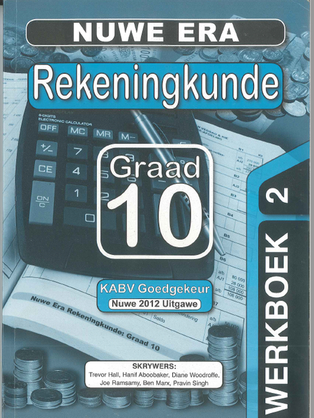 Nuwe Era Rekeningkunde Graad 10 Oefeningboek 2