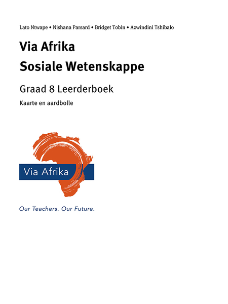 eBoek Enkel Onderwerp ePub vir tablette: Via Afrika Sosiale Wetenskappe Graad 8: Kaarte en aardbolle