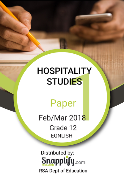 HOSPITALITY STUDIES Exam Pack - Feb/March 2018
