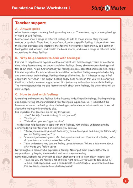 Study and Master Foundation Phase Worksheet 1 Teachers Support