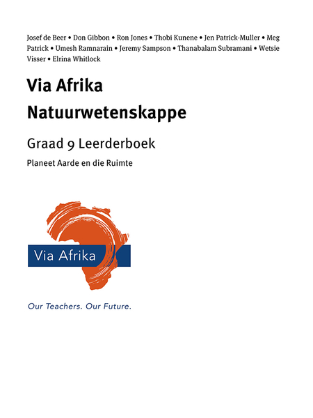eBoek Enkel Onderwerp ePub vir tablette: Via Afrika Natuurwetenskappe Graad 9 Leerderboek: Planeet Aarde en die Ruimte