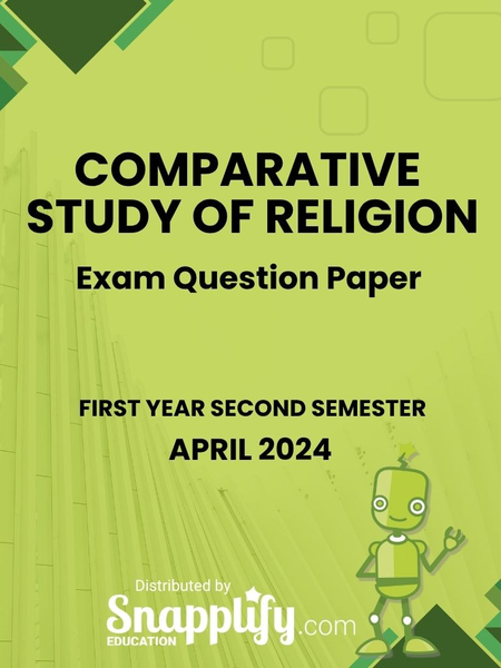 Comparative Study Of Religion First Year April 2024