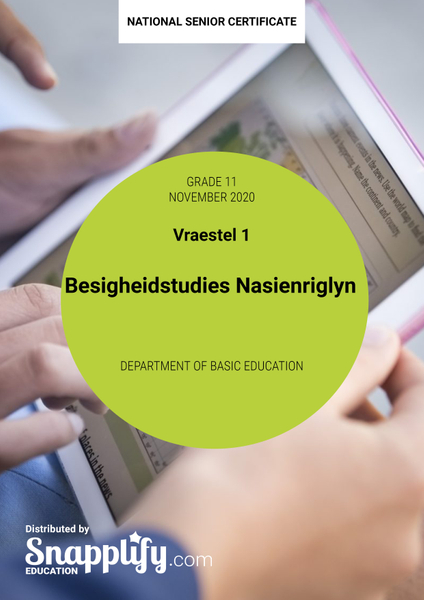 Besigheidstudies Vraestel 1 Nasienriglyn Grade 11 November 2020
