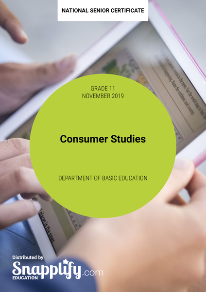Consumer Studies Grade 11 November 2019