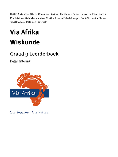 eBoek Enkel Onderwerp ePub vir tablette: Via Afrika Wiskunde Graad 9 Leerderboek: eBoek Enkel Onderwerp ePub vir tablette: Via Afrika Datahantering