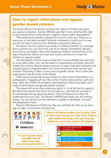 Study and Master Senior Phase Worksheet 5