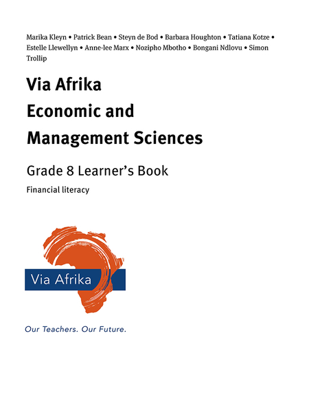 eBook Single topic ePub for Tablets: Via Afrika Economic and Management Sciences Grade 8: Financial literacy