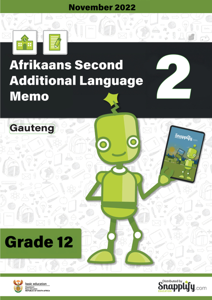 Afrikaans Second Additional Language Paper 2 Memo (Gauteng) Grade 12 November 2022
